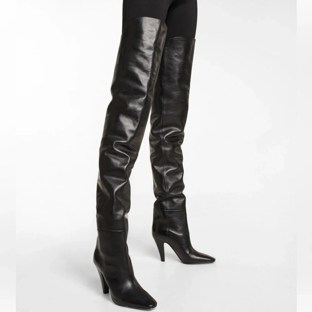 Saint Laurent Betty 94 Over The Knee Leather Boots